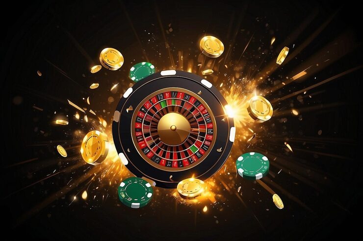 Live dealer studio with roulette, baccarat, and blackjack tables